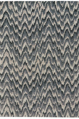 Mineral-Flamestitch Blue Slate Area Rug