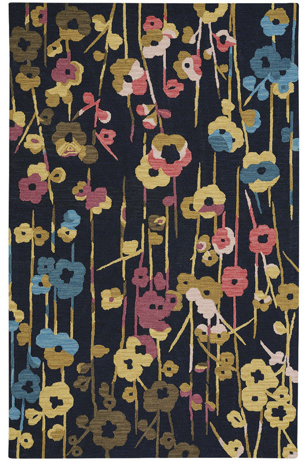 Stems Navy Area Rug