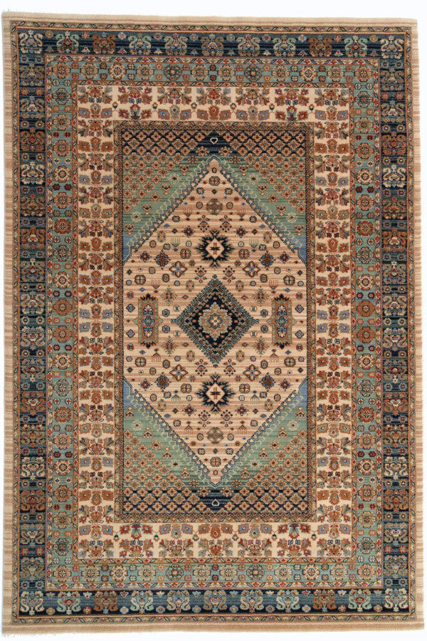 Lineage-Heriz Bone Teal Area Rug