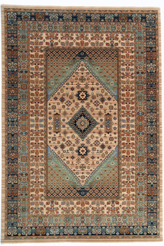Lineage-Heriz Bone Teal Area Rug