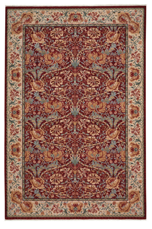 Lineage-Nouveau Red Ivory Area Rug