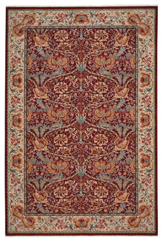 Lineage-Nouveau Red Ivory Area Rug