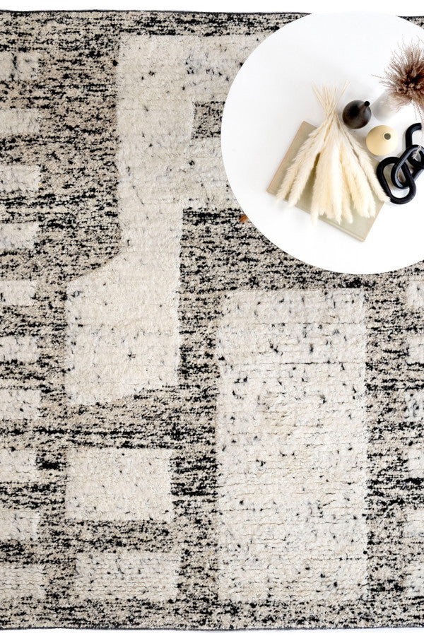 Aria Black White Area Rug