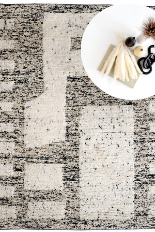 Aria Black White Area Rug