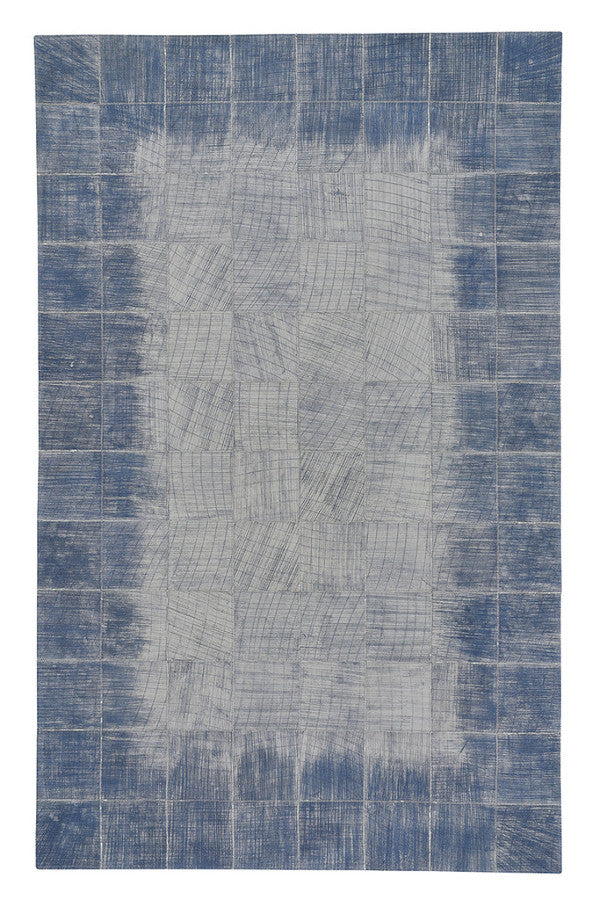Laramie-Brushed Blocks Sky Area Rug