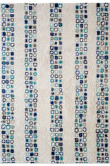 Cobblestone Cream Blue Area Rug