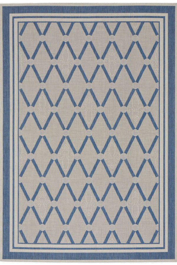Finesse-Lattice Capri Blue Area Rug