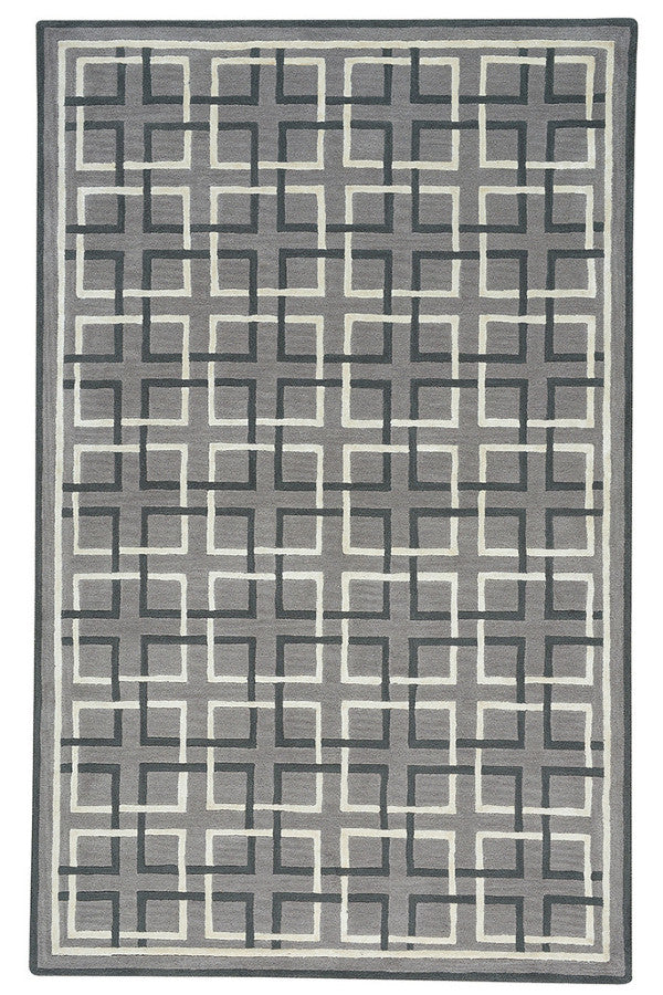 Square Trellis Grey Area Rug