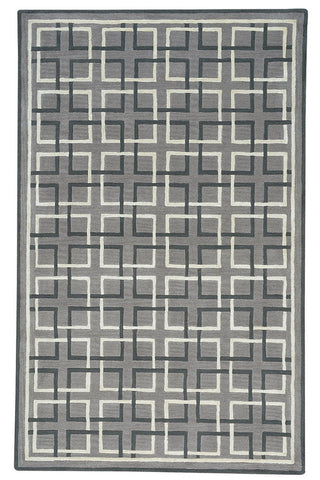 Square Trellis Grey Area Rug