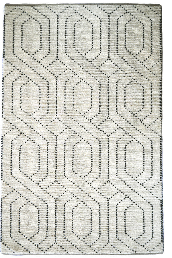 Geometrics Ivory Black Area Rug