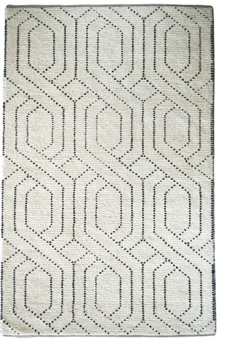 Geometrics Ivory Black Area Rug