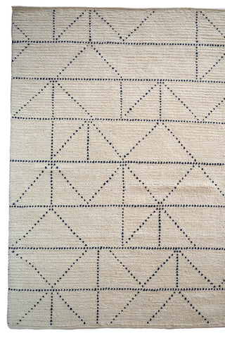 Geometrics Ivory Navy Area Rug