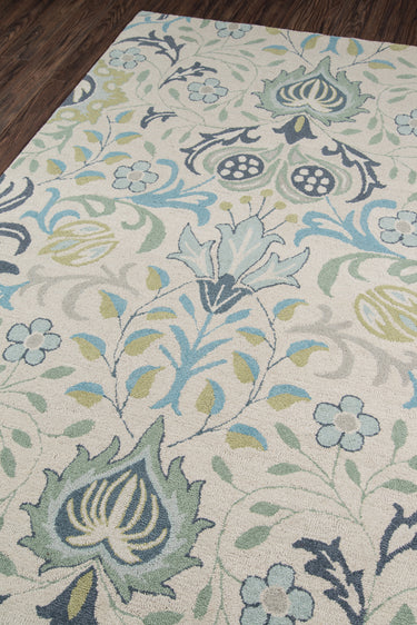 Blue area rug 2' X 3' - close-up of pattern and texture