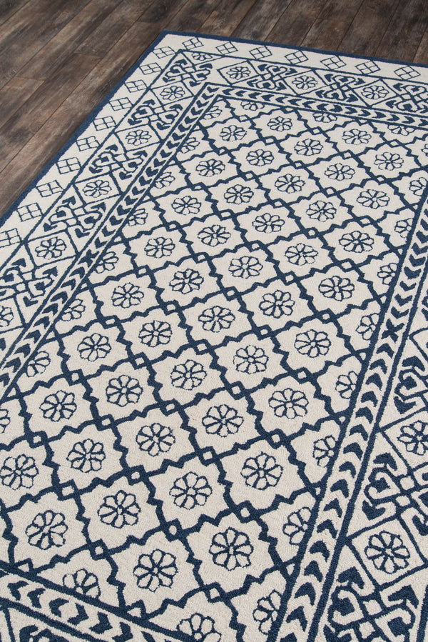 Geometric Blue Area Rug, Newport 8' X 10' lifestyle