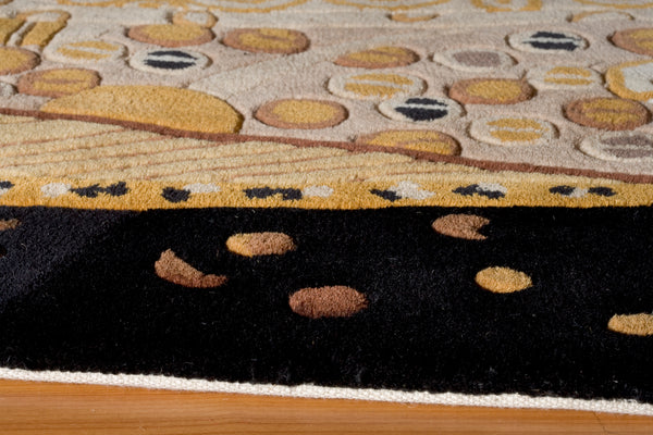 Black New Wave Hand Tufted Area Rug, 5'9