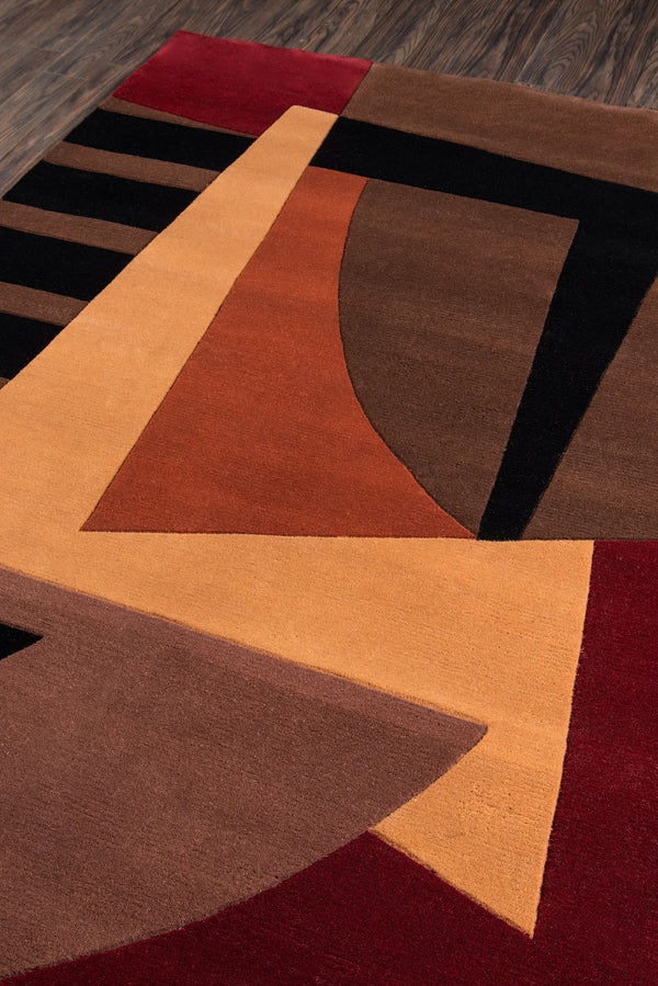 Geometric Multicolor Area Rug, New Wave 3'6
