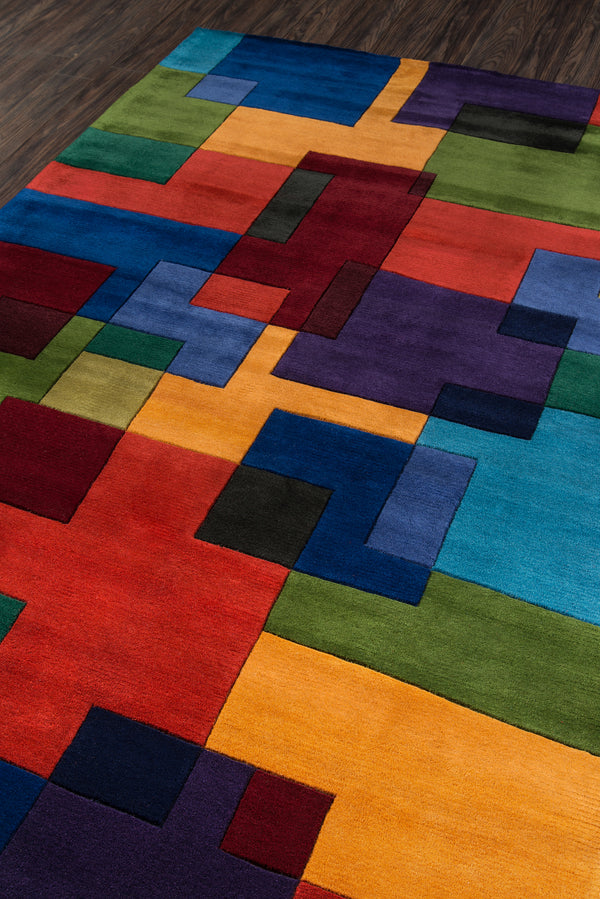 New Wave Multicolor Geometric Area Rug by Momeni - 8' X 11' lifestyle