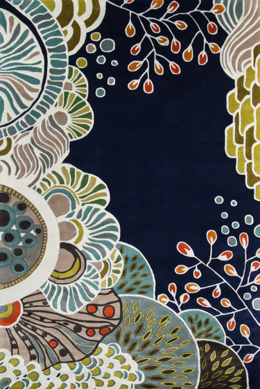 New Wave NW146 Navy Area Rug by Momeni - 5'3" X 8'