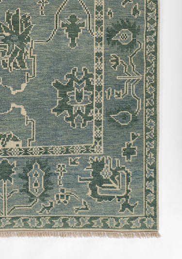 Blue area rug 9 8' X 11 - close-up of pattern and texture