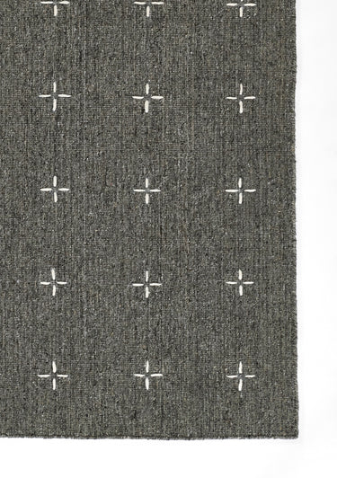 Black area rug 2 5' X 8 - close-up of pattern and texture
