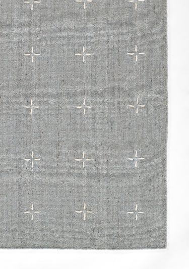 Blue area rug 2 2'3 - close-up of pattern and texture