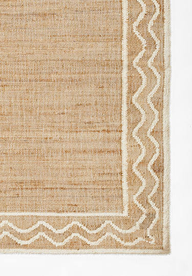Natural Contemporary area rug 2' X 3' - close-up of pattern and texture