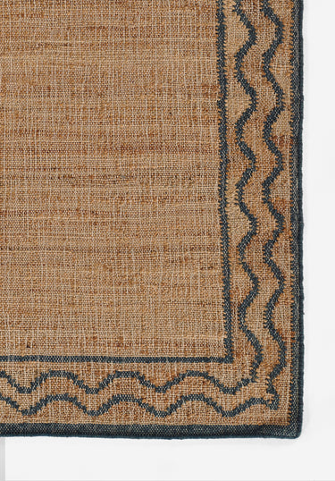 Blue area rug 8' X 10' - close-up of pattern and texture