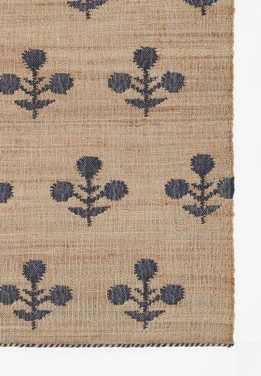 Blue Wool area rug 8' X 10' - close-up of pattern and texture