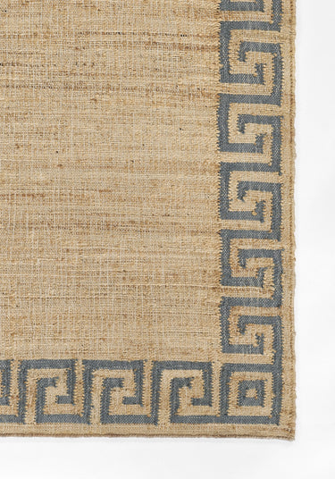 Blue area rug 3'6" X 5 - close-up of pattern and texture