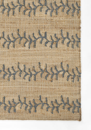 Blue Contemporary area rug 3'6" X 5 - close-up of pattern and texture