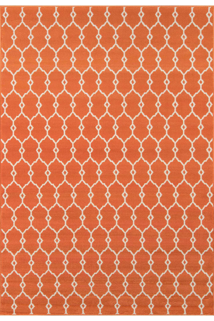 Orange Geometric Area Rug - AR2040