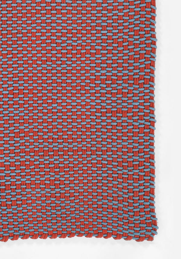Basket Wave Blue Area Rug, Paracord 8' X 10' lifestyle