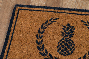 Navy area rug 1'6" X 2 - close-up of pattern and texture