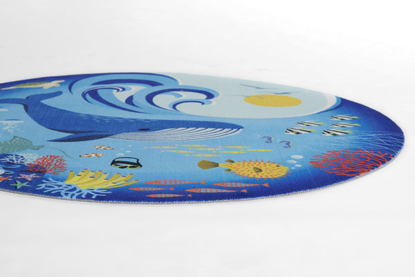 Momeni Blue Playground Round Area Rug in 6' X 6' Round - PLY-3 lifestyle