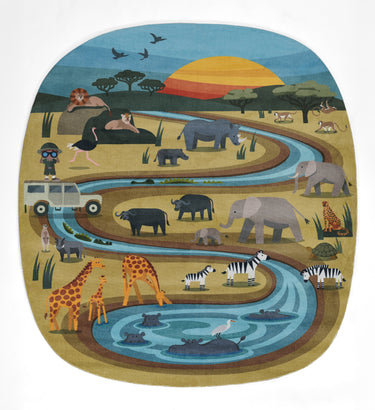 Momeni Playground 100% Polyester Multi Area Rug, 6' X 6'8"