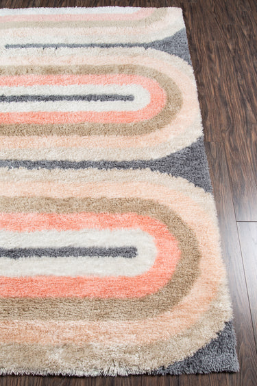 Multi Geometric area rug 3'6" X 5 - close-up of pattern and texture