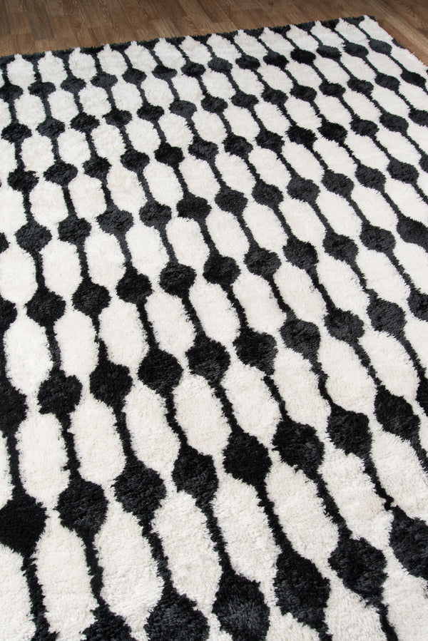 Retro Black Area Rug - RET-4 Hand - Tufted, 3'6