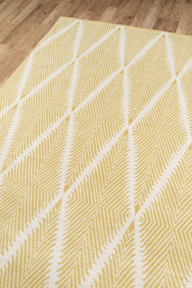 Yellow Stripe area rug 2' X 3' - close-up of pattern and texture