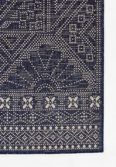 Navy area rug 9' X 12' - close-up of pattern and texture