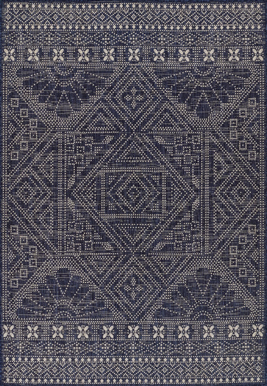 Momeni Riviera RV-03 Navy Machine - Made Runner Rug, 2'7" X 7'6" Runner