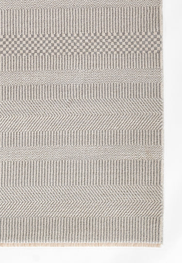 Grey area rug 2'3" X 7 - close-up of pattern and texture