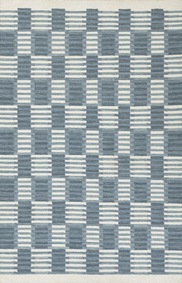 Momeni Scandi 80% Wool 20% Cotton Blue Runner Rug, 2'6" X 8' Runner