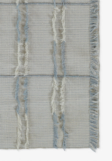 Blue area rug 2'3" X 8 - close-up of pattern and texture