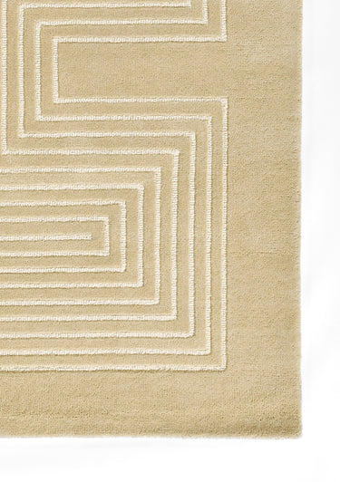 Beige Geometric area rug 8' X 10' - close-up of pattern and texture