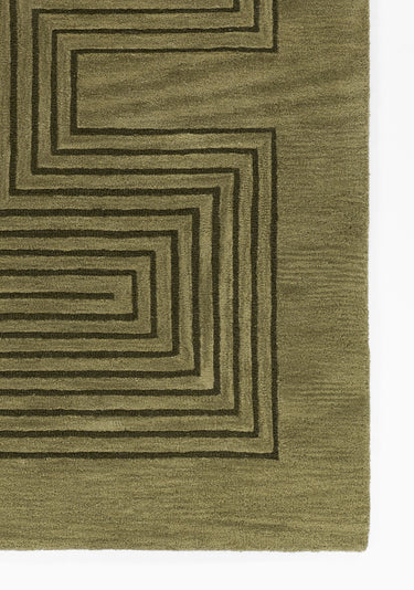 Green area rug 9' X 12' - close-up of pattern and texture
