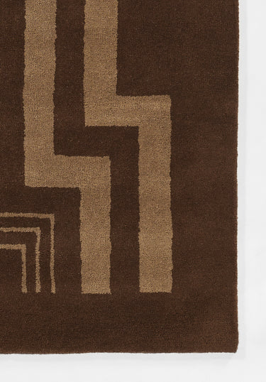 Brown area rug 11 2'6 - close-up of pattern and texture