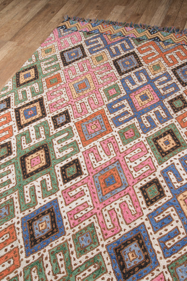 Multi Stripe area rug 5' X 8' - close-up of pattern and texture
