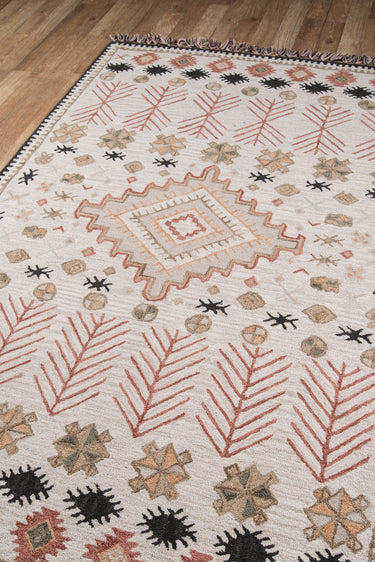 Multi Southwestern area rug 2' X 3' - close-up of pattern and texture