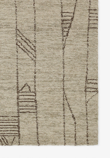 Grey Wool area rug 2'3" X 8 - close-up of pattern and texture