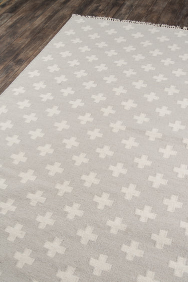Grey area rug 2' X 3' - close-up of pattern and texture